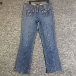 Vezucci Jeans Womens 8 Blue Bootcut Medium Wash Stretch Flap Pocket Denim(32x30)